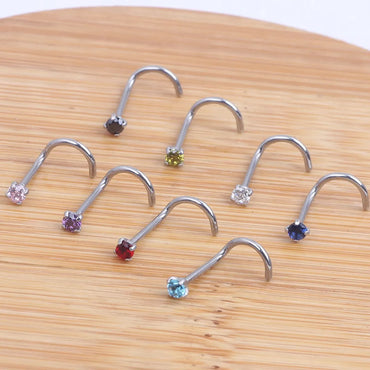 Fashion Rhombus Stainless Steel Metal Nose Studs 1 Piece