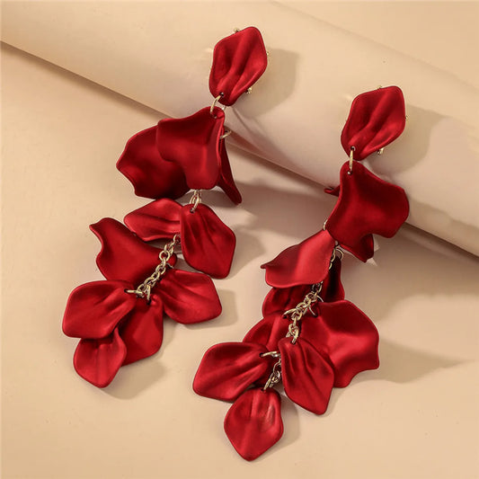 Flower Plating Alloy No Inlaid Earrings