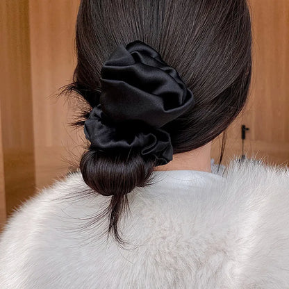 Fashion Rose Solid Color Cloth Hair Tie