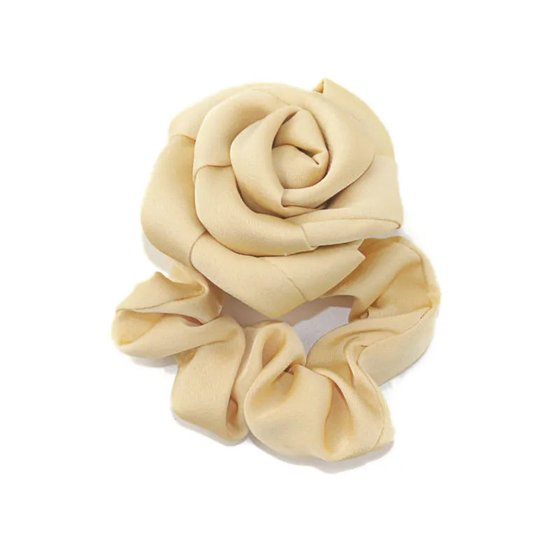 Fashion Rose Solid Color Cloth Hair Tie