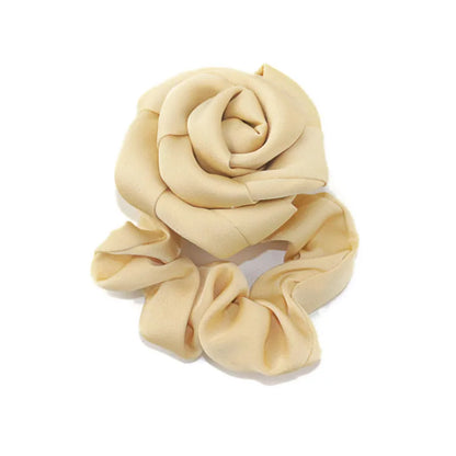 Fashion Rose Solid Color Cloth Hair Tie