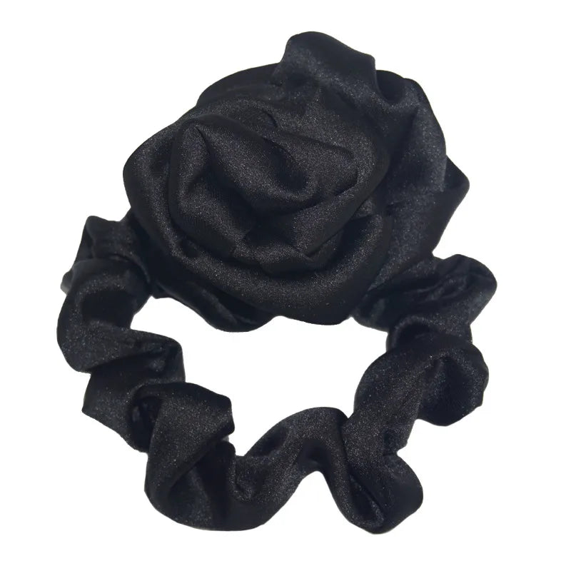 Fashion Rose Solid Color Cloth Hair Tie