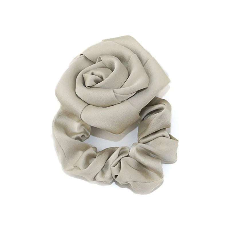 Fashion Rose Solid Color Cloth Hair Tie