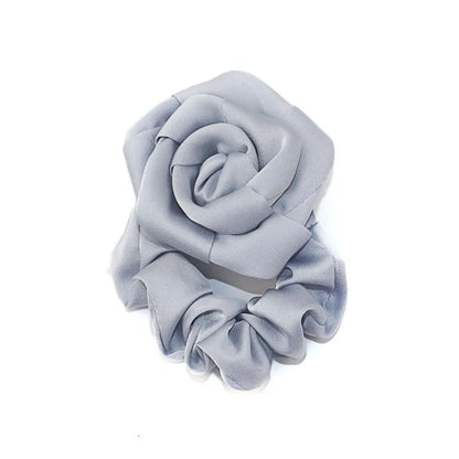 Fashion Rose Solid Color Cloth Hair Tie