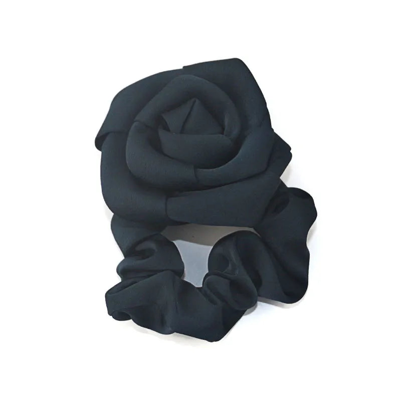 Fashion Rose Solid Color Cloth Hair Tie