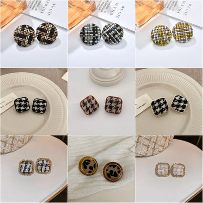 Fashion Round Alloy Artificial Rhinestones Women's Ear Studs 1 Pair