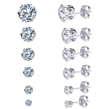 Fashion Round Alloy Inlay Zircon Women's Ear Studs 1 Set