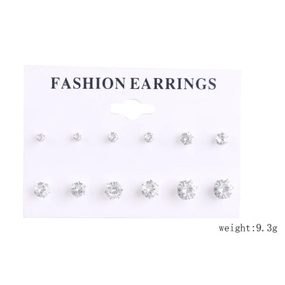 Fashion Round Alloy Inlay Zircon Women's Ear Studs 1 Set