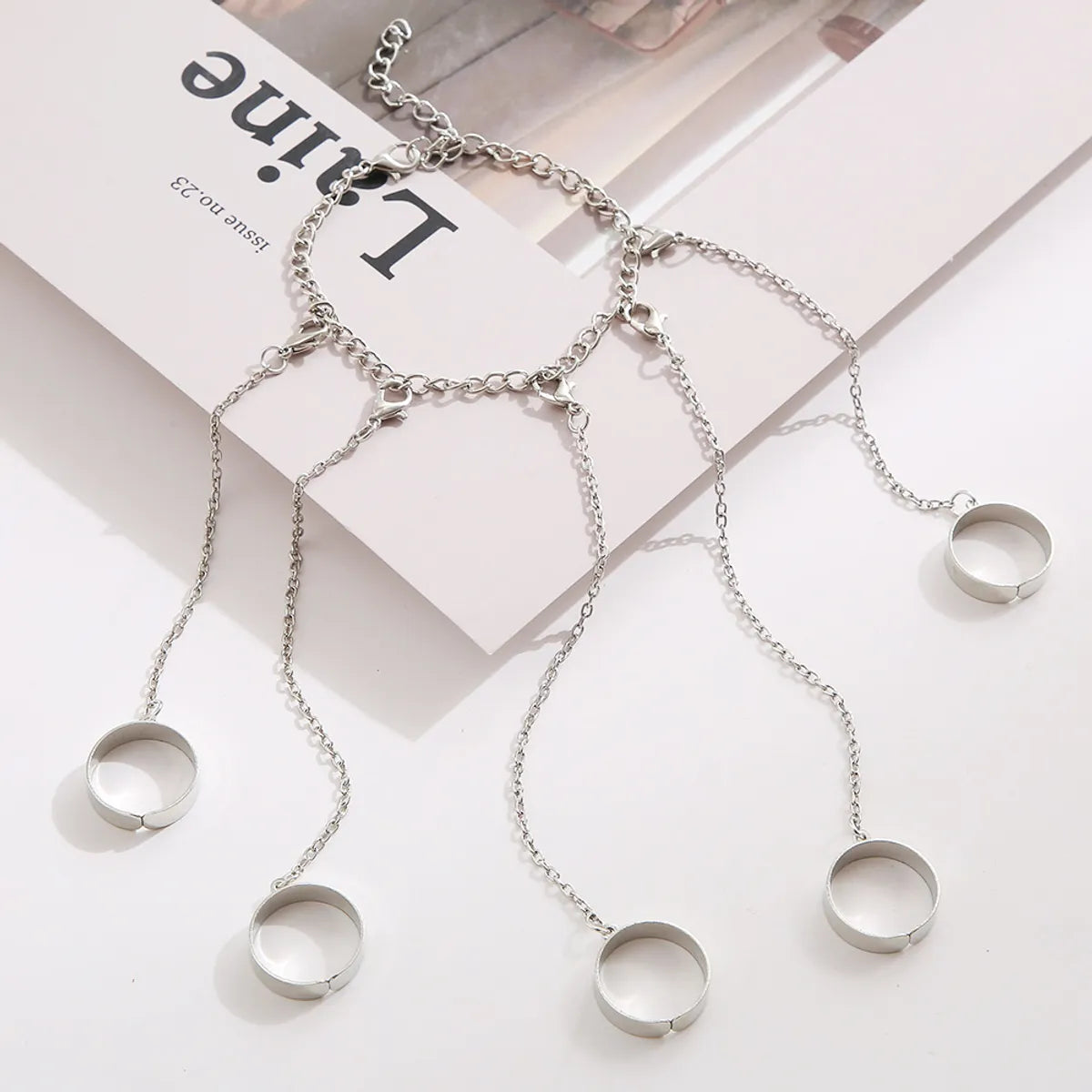 Fashion Round Alloy Plating Artificial Pearls Women's Open Ring 1 Piece