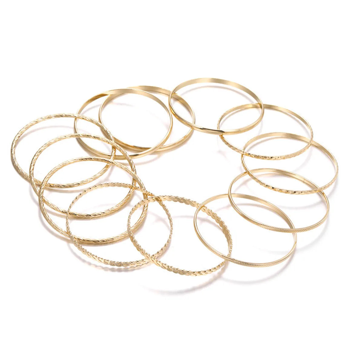 Fashion Round Alloy Plating Women's Bangle 1 Set