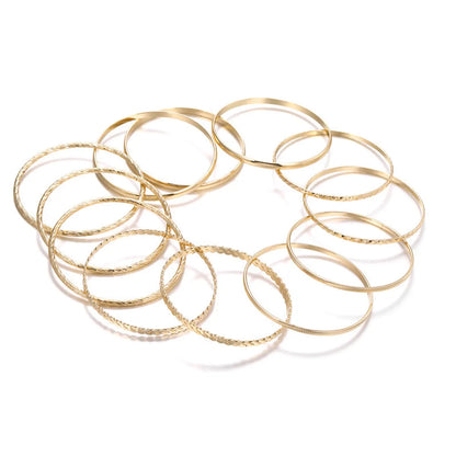 Fashion Round Alloy Plating Women's Bangle 1 Set