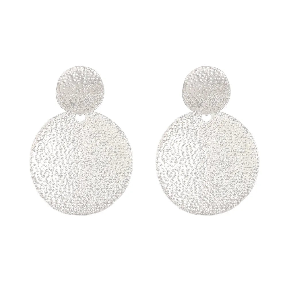 Fashion Round Alloy Plating Women'S Drop Earrings 1 Pair