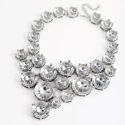 Fashion Round Alloy Rhinestone Women'S Bracelets Necklace