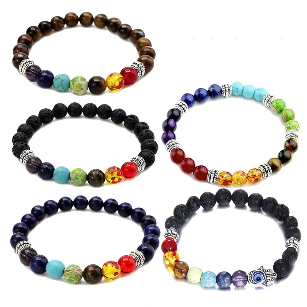 Fashion Round Beaded Unisex Bracelets 1 Piece