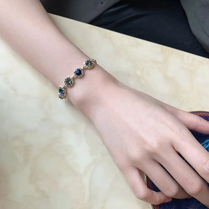 Fashion Round Butterfly Alloy Plating Inlay Zircon Women's Bracelets