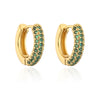 Fashion Round Copper Inlay Zircon Hoop Earrings 1 Pair