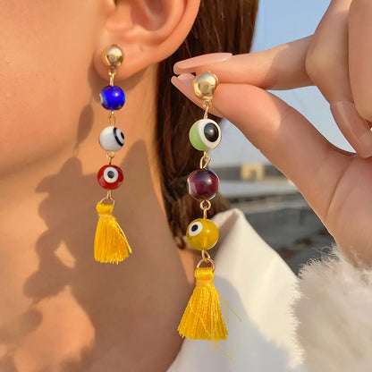 Fashion Round Dots Eye Mixed Materials Metal Copper Plating Artificial Pearls Zircon Women's Drop Earrings Ear Clips