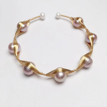 Fashion Round Freshwater Pearl Bangle 1 Piece