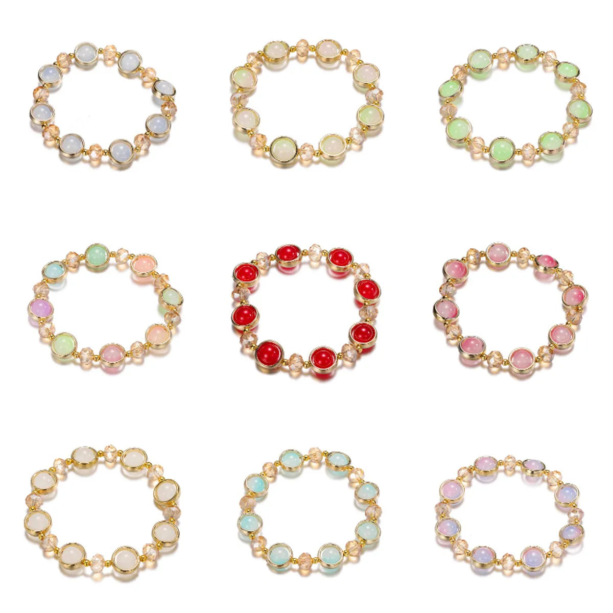 Fashion Round Glass Women'S Bracelets 1 Piece