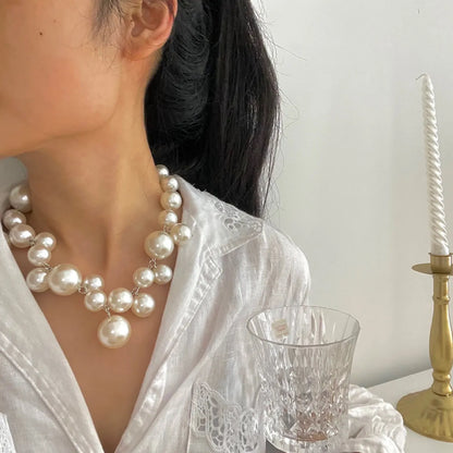 Fashion Round Imitation Pearl Women's Necklace 1 Piece