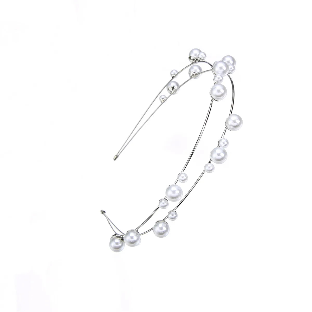 Women'S Fashion Round Iron Inlay Artificial Pearls Hair Band