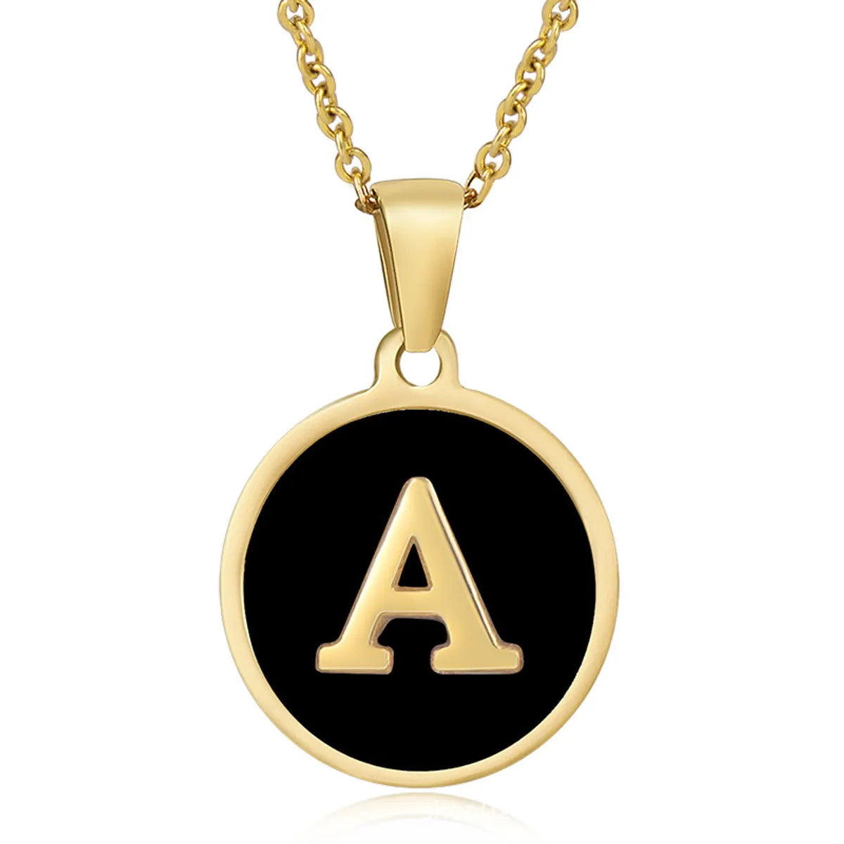 Fashion Round Letter Stainless Steel Plating Necklace