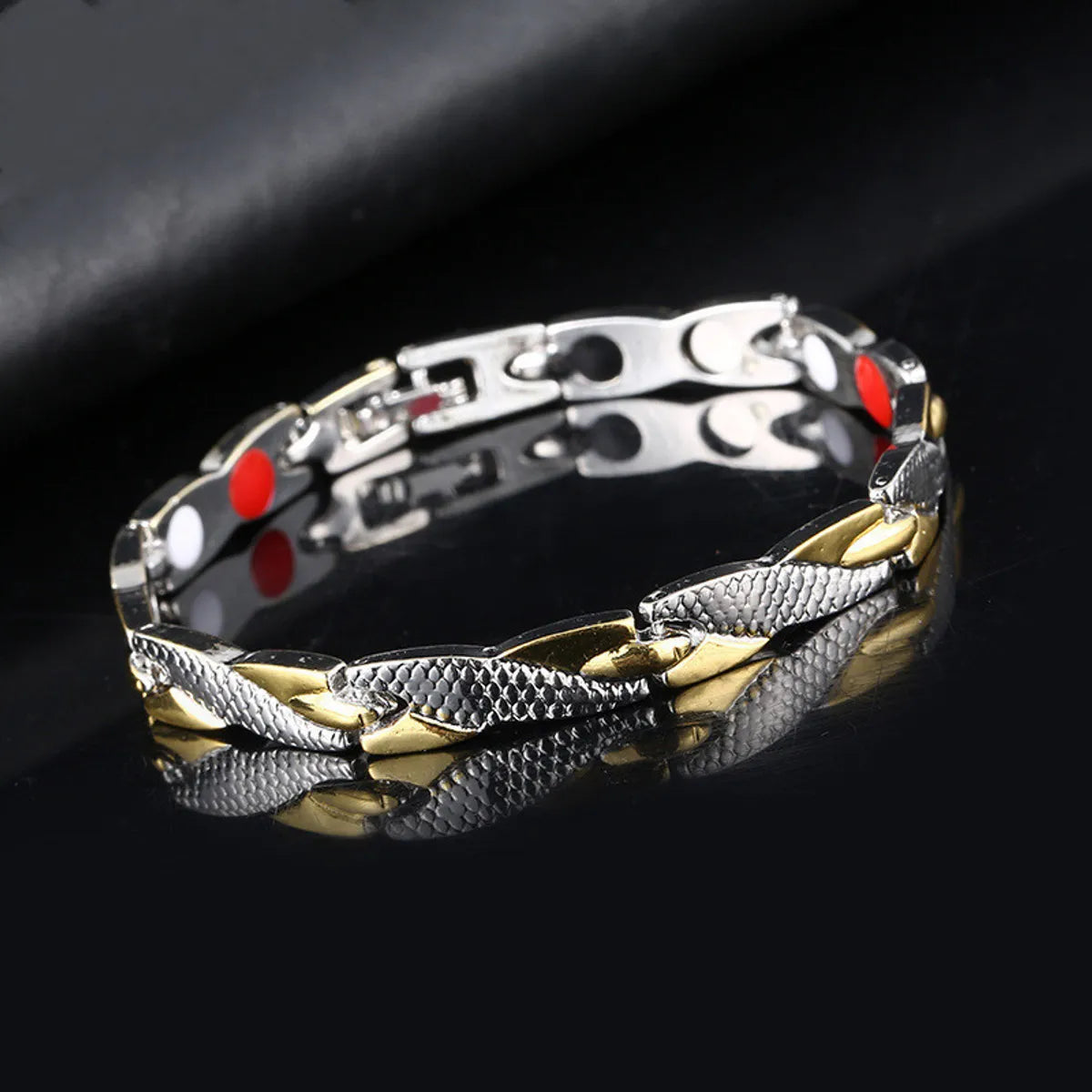 Fashion Round Metal Men'S Bracelets 1 Piece