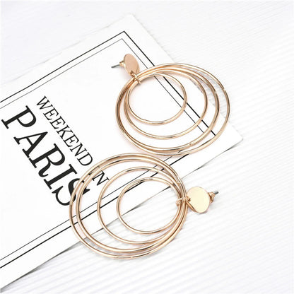 Fashion Round Metal Plating Earrings