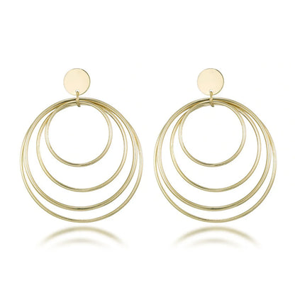 Fashion Round Metal Plating Earrings