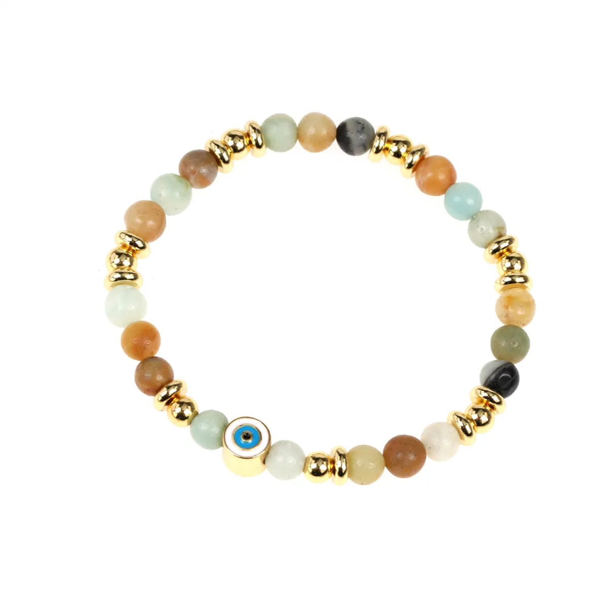 Fashion Round Mixed Materials Handmade Inlay Natural Stone Bracelets Necklace