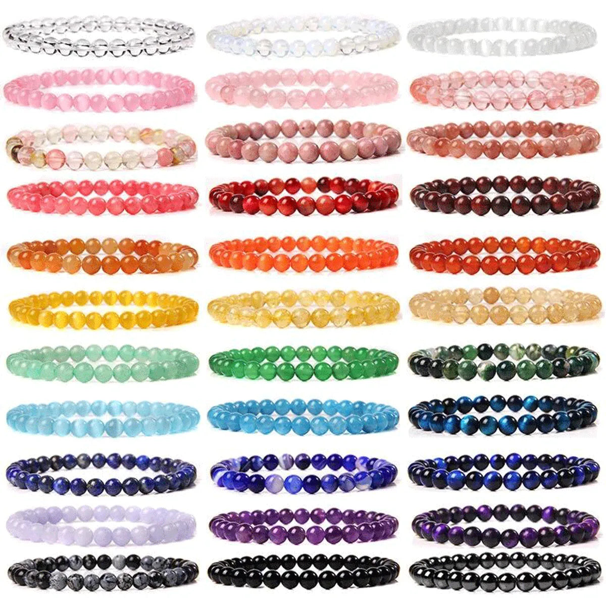 Fashion Round Natural Stone Beaded Bracelets 1 Piece