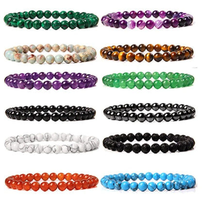 Fashion Round Natural Stone Beaded Bracelets 1 Piece