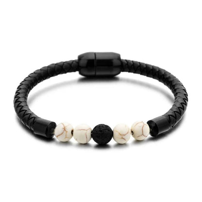 Fashion Round Natural Stone Rope Bracelets