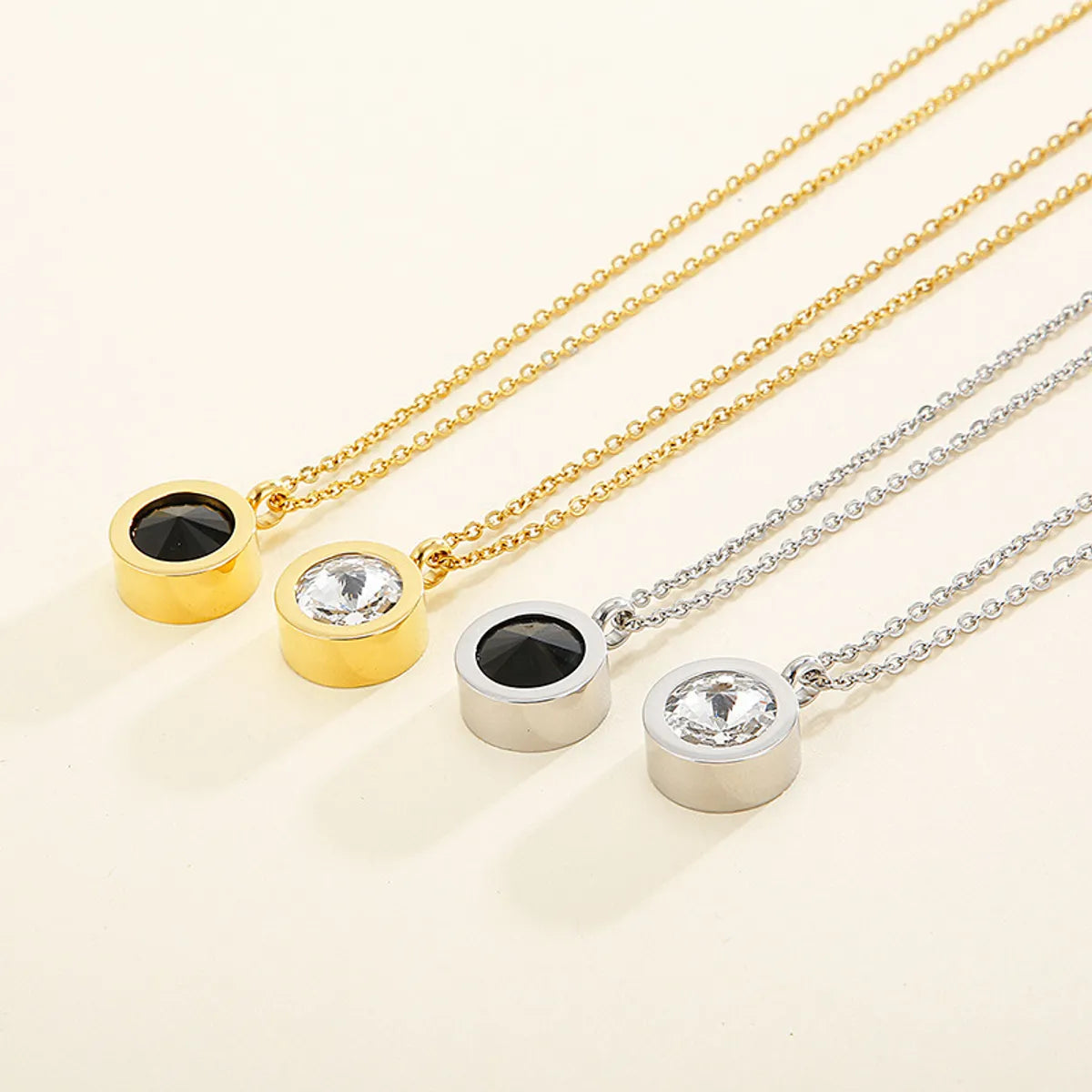 Fashion Round Titanium Steel Plating Necklace