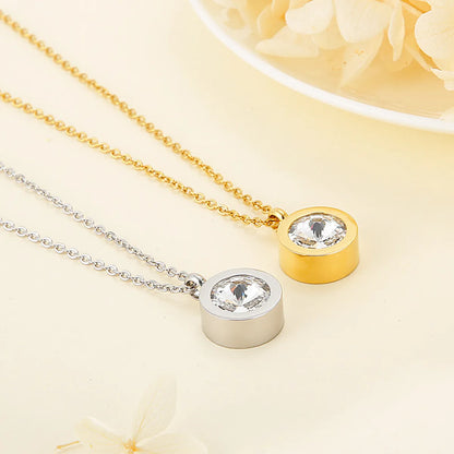 Fashion Round Titanium Steel Plating Necklace