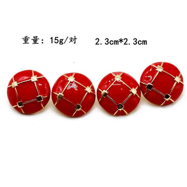 Fashion Round Simple 925 Silver Needle Mesh Face Stud Earrings Nhom154995