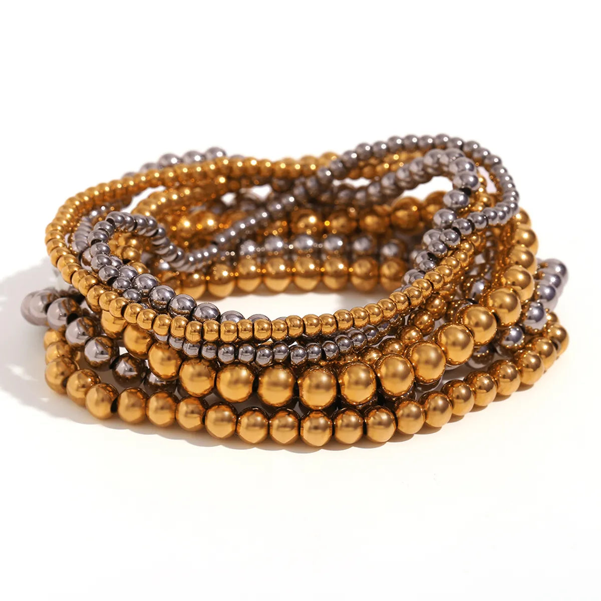 Fashion Round Stainless Steel Beaded Bracelets