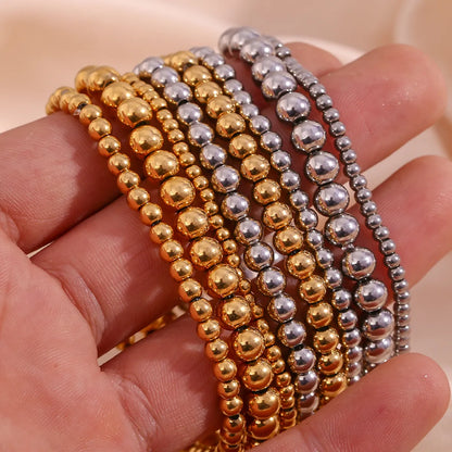 Fashion Round Stainless Steel Beaded Bracelets