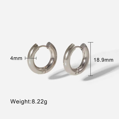 Fashion Round Stainless Steel Plating Earrings 1 Pair