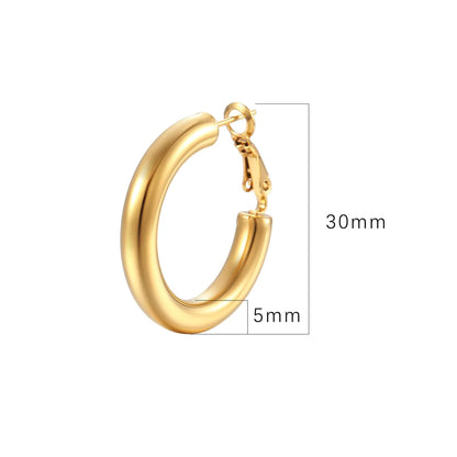 Fashion Round Stainless Steel Plating Earrings