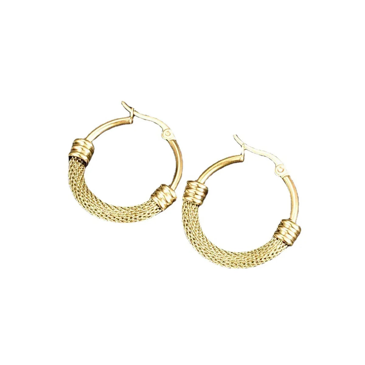 Fashion Round Stainless Steel Plating Hoop Earrings 1 Pair