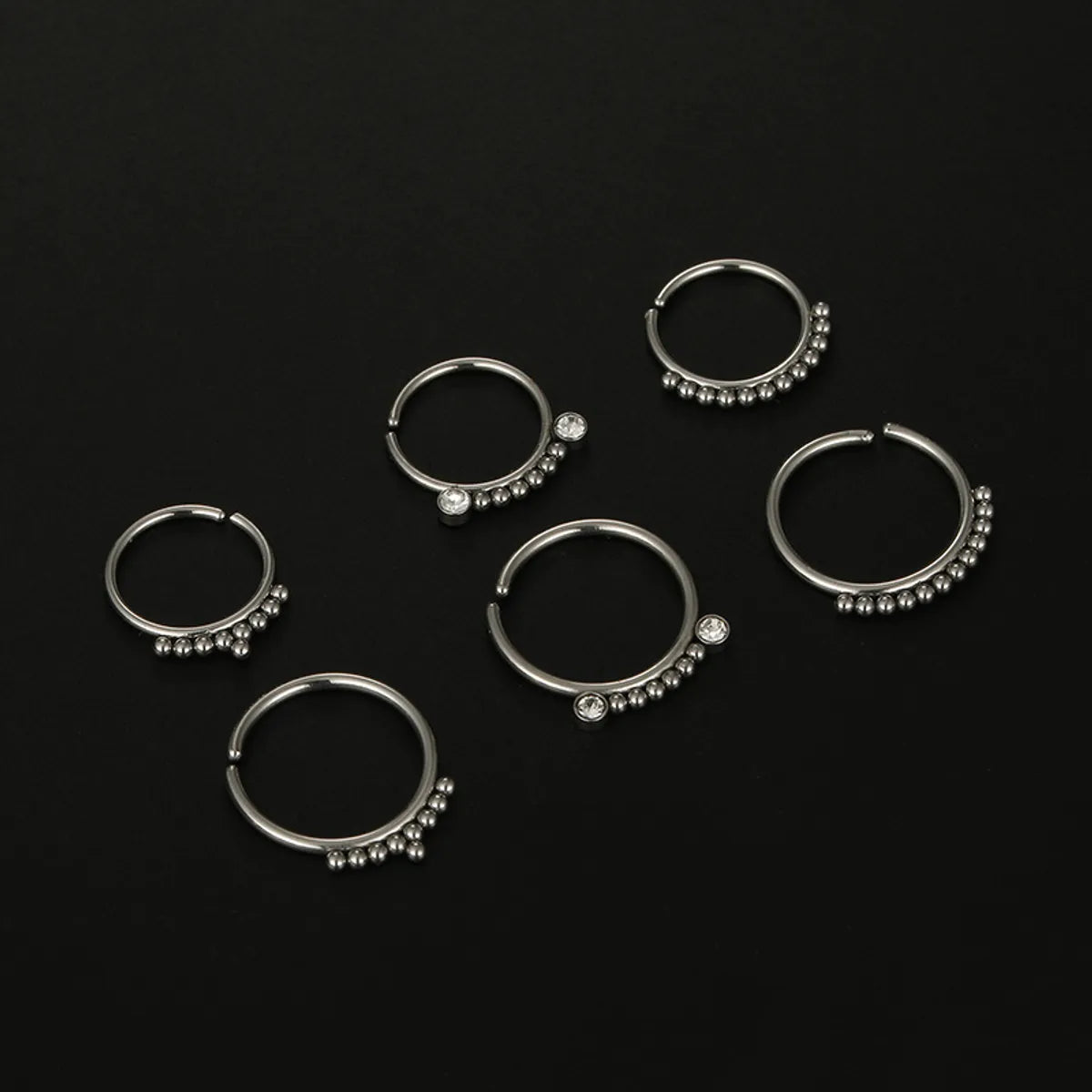 Fashion Round Stainless Steel Plating Nose Ring 1 Piece