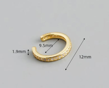 Fashion Round Sterling Silver Inlay Artificial Diamond Ear Clips 1 Piece