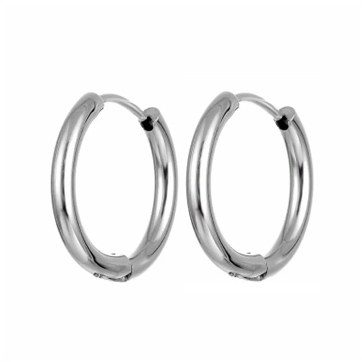 Fashion Round Titanium Steel Earrings Stainless Steel Earrings