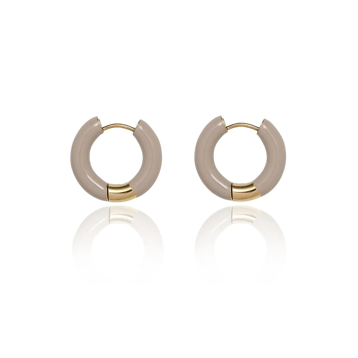 1 Pair Fashion Round 304 Stainless Steel 18K Gold Plated Hoop Earrings