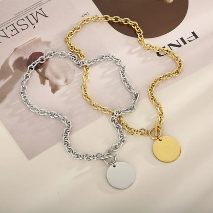 Fashion Round Titanium Steel Plating Bracelets Necklace