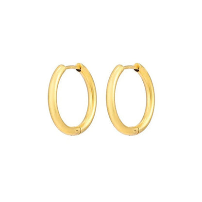 1 Piece Fashion Round Plating Titanium Steel Earrings