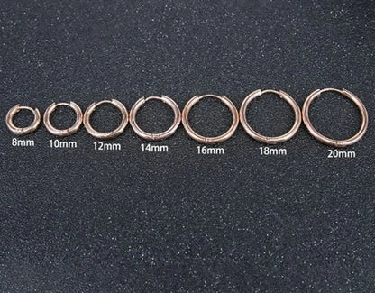 1 Piece Fashion Round Polishing Titanium Steel Hoop Earrings