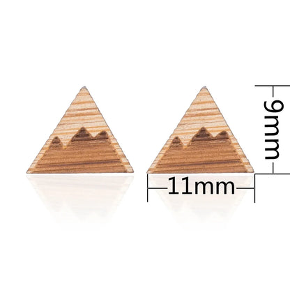 Fashion Round Wood Women'S Ear Studs 1 Pair