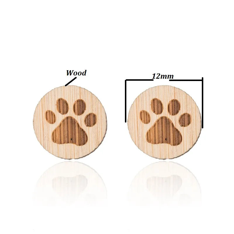 Fashion Round Wood Women'S Ear Studs 1 Pair